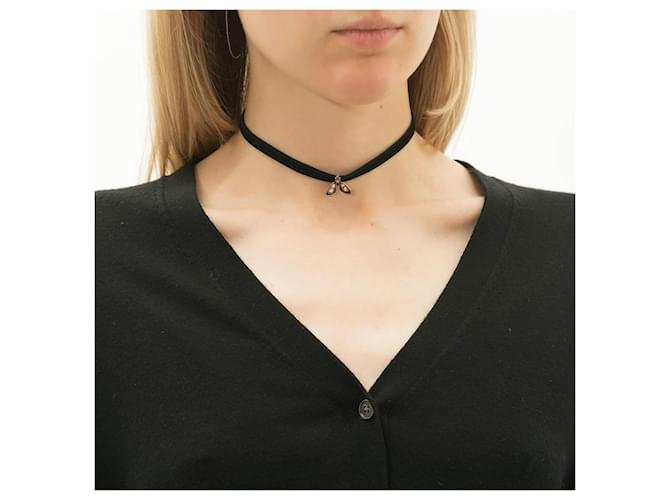 dior leather choker