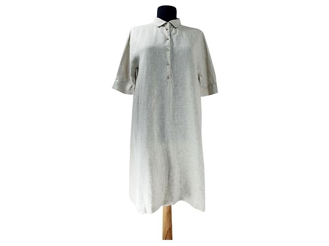 Vestido Loro Piana de lino gris