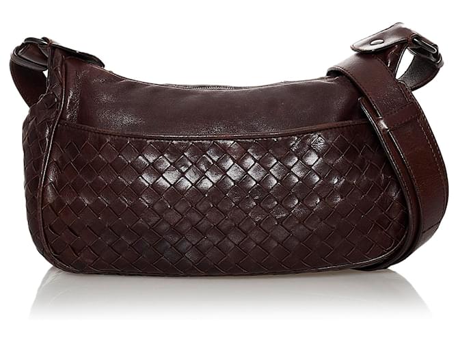 Bottega Veneta Brown Intrecciato Nodini Leather Crossbody Bag Dark brown  Pony-style calfskin ref.595964 - Joli Closet