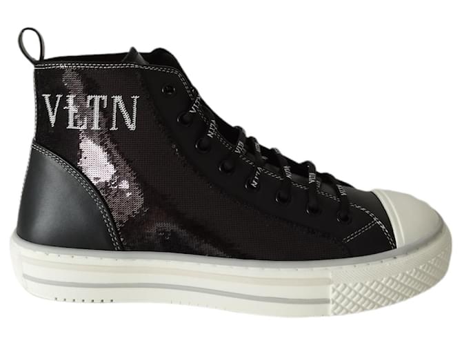 Valentino Montante black leather sneakers  ref.504701
