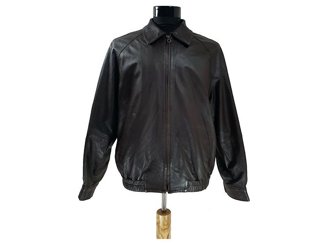 Salvatore Ferragamo Lederjacke Braun