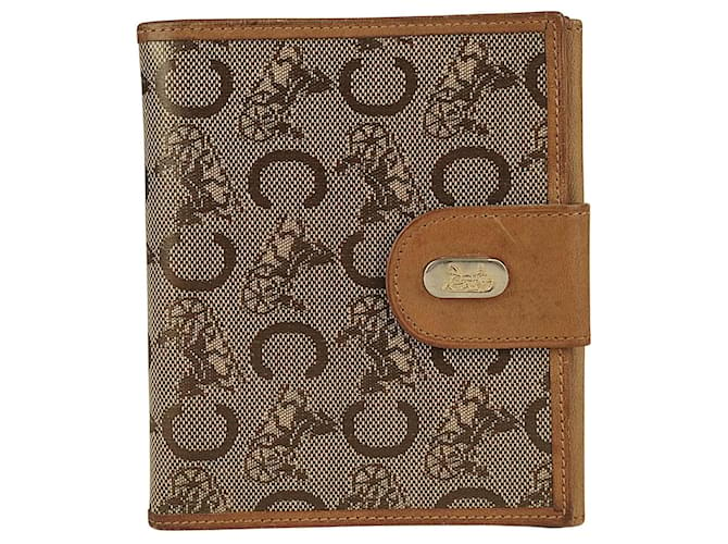 Céline Bi-fold vintage wallet Beige Cloth  ref.504735
