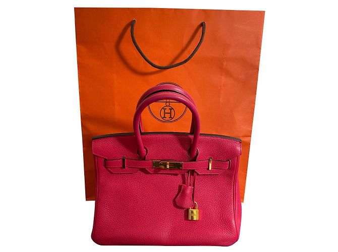 Hermès Bolso HERMES BIRKIN 30 CC becerro Clemence rosa extremo
