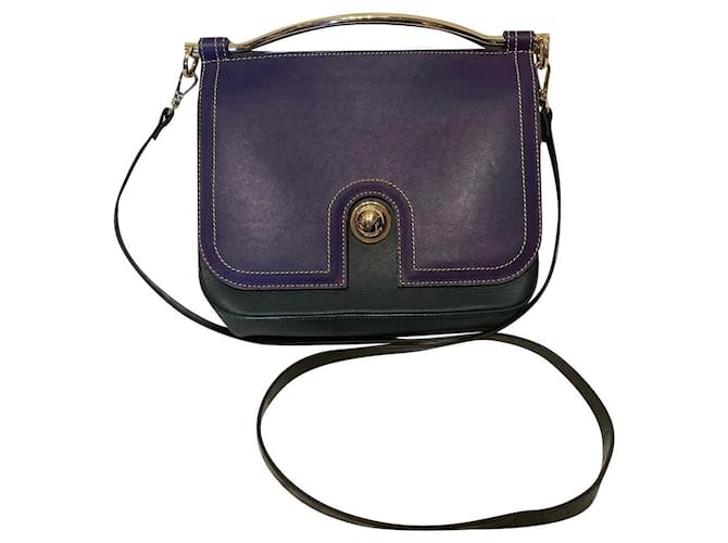 Carven Handbags Purple Dark green Leather  ref.504754