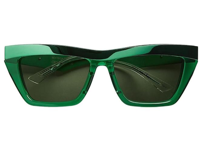 occhilai da sole bottega veneta modello ridge green Verde Metallo  ref.504915