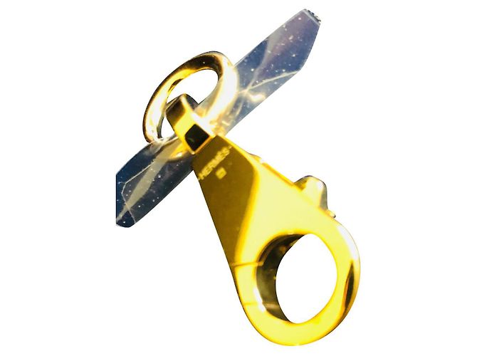 Constance Hermès Carabiner keychain Gold hardware Metal