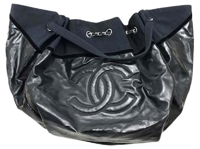 Used] CHANEL Chain Bag Coco Cabas GM Tote Bag Drawstring Bag Shoulder Bag  Enamel Ladies Black ref.505063 - Joli Closet