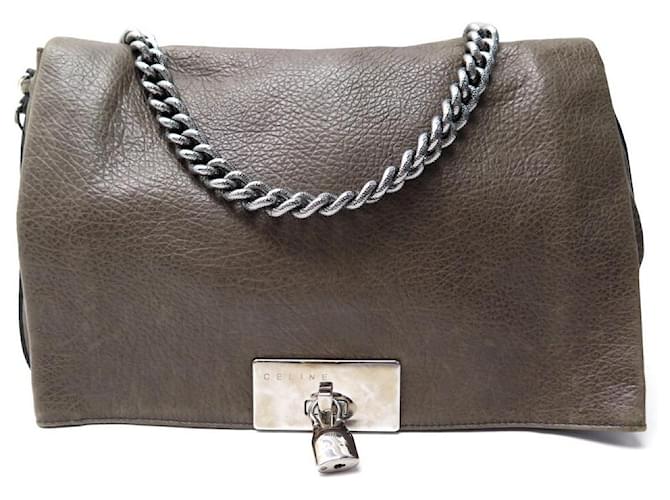 Céline CELINE WATCH ME HANDBAG 36 CM IN TAUPE GRAINED LEATHER LEATHER HAND BAG  ref.505718