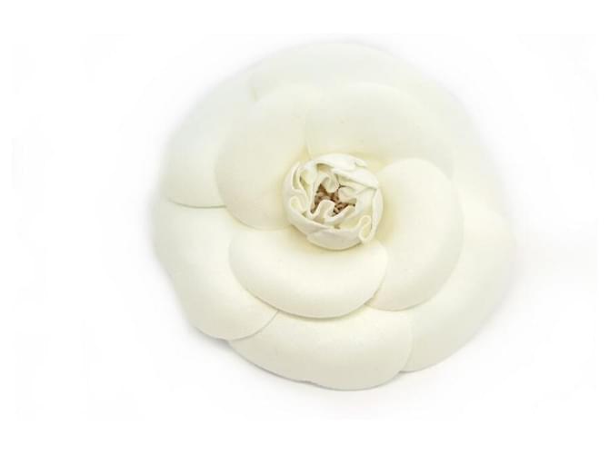 Chanel Camellia Flower Pin Brooch White Textile  Chanel  Buy at TrueFacet