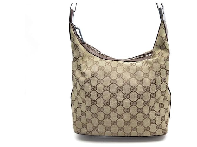 Gucci handbag bag 001.3814 MONOGRAM CANVAS GG GUCCISSIMA BEIGE HAND BAG Brown Leather  ref.505884