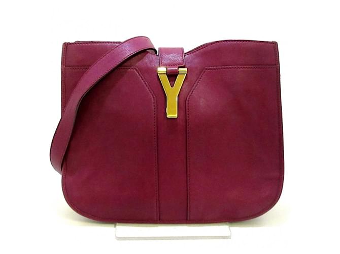 YVES SAINT LAURENT Cabas Rive Gauche Leather Small Satchel Bag Red