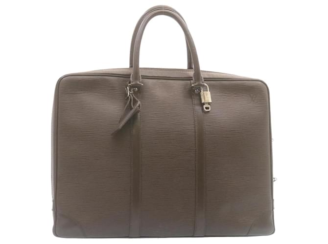 Louis Vuitton Porte Documents Brown Leather  ref.506349