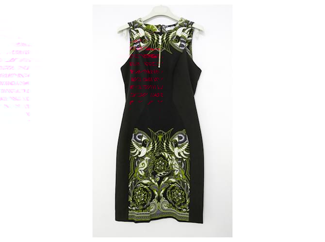 VERSACE COLLECTION★素敵！PRINTED SHORT SLEEVE SHIFT DRESS VERSACE JEANS COUTURE | Black Women's Short Dress | YOOX