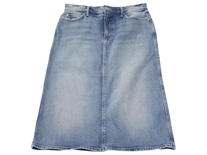 Mother Saia jeans cintura alta mãe em algodão azul  ref.506541