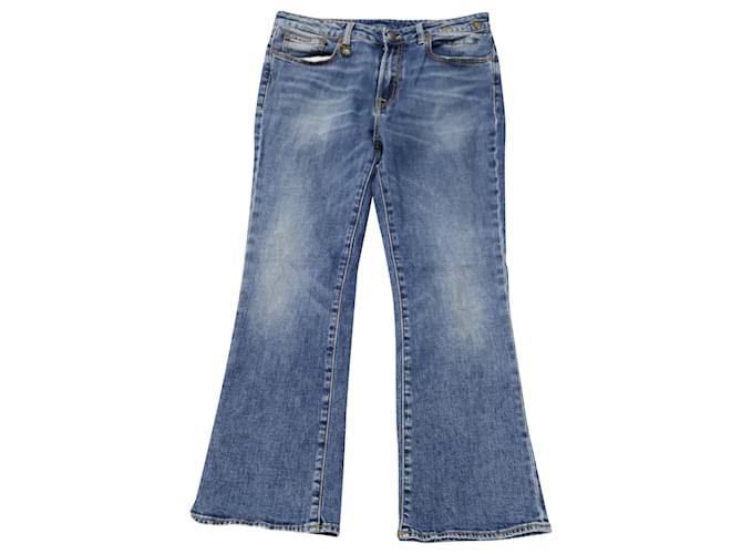 R1328 Jeans Crop High Kick Fit em Algodão Azul  ref.506550