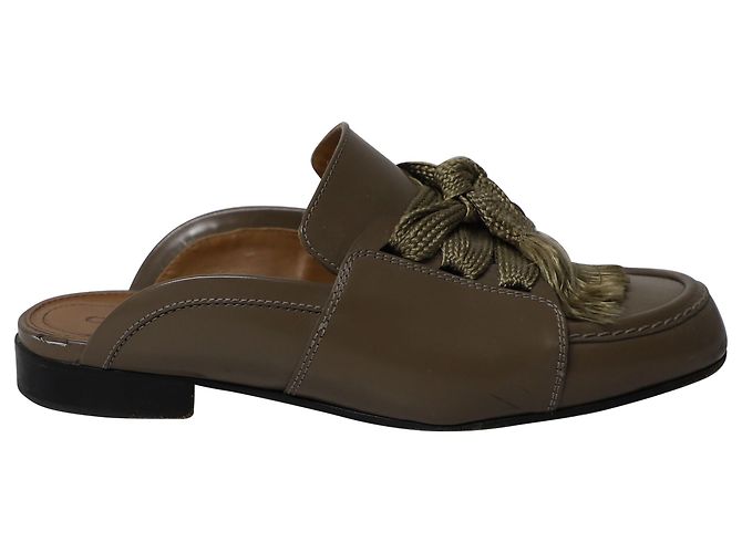 Chloé Mule com cadarço Chloe Harper em couro marrom