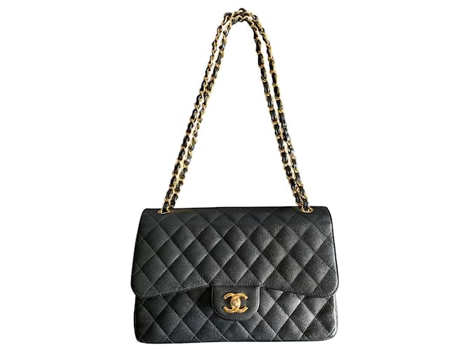 Chanel Timeless/Classique Black Leather  ref.506608