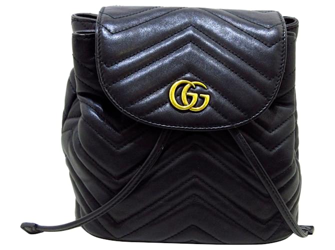 Gucci GG Marmont Quilted Leather Backpack in Black