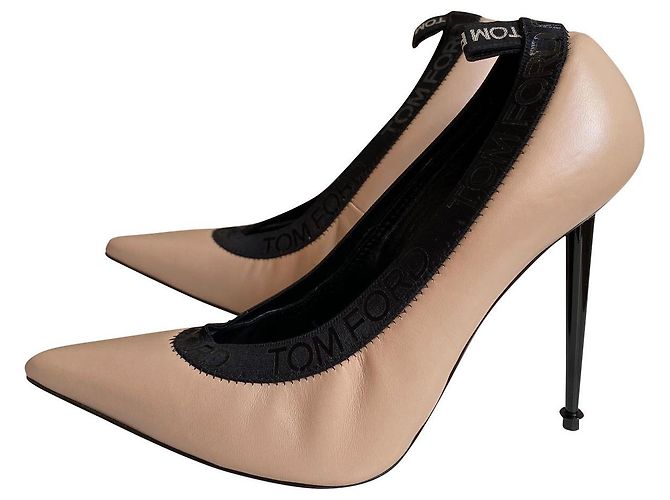 Tom Ford Leather Heels Beige