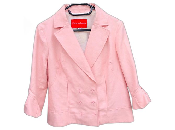 Giacca Christian Lacroix in lino rosa