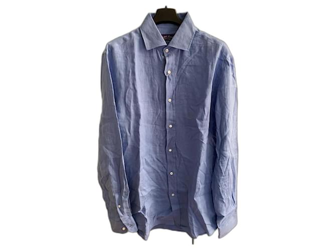 Ralph Lauren Purple Label linen shirt Light blue  ref.507376