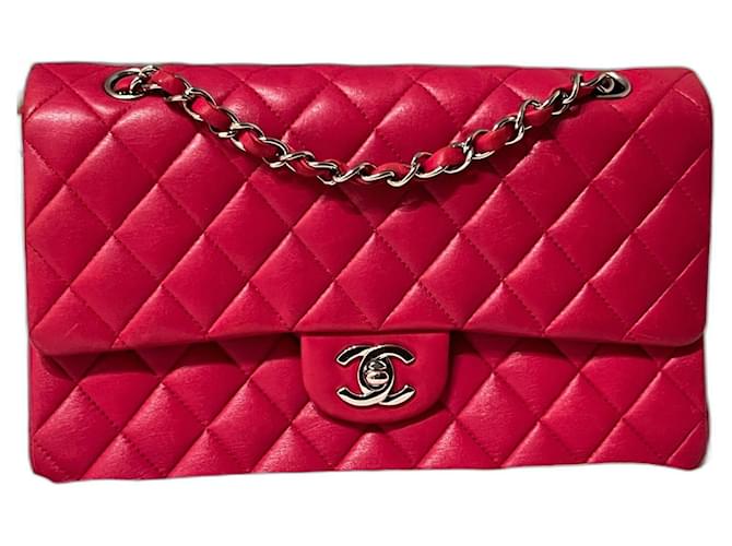 Chanel Timeless classic lined flap Red Lambskin  ref.507437