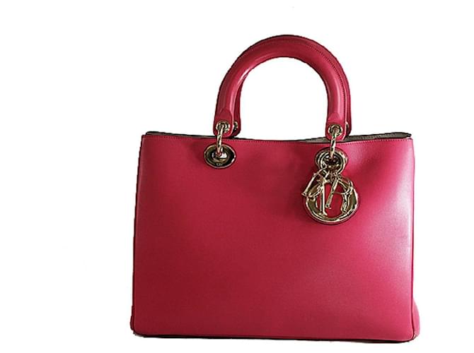 *[Usato] Christian Dior Diorissimo 2Borsa WAY in pelle rosa  ref.507444