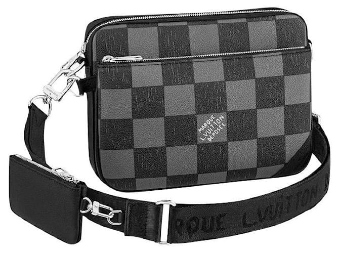 Louis Vuitton LV Trio Messenger leather Grey  ref.507969