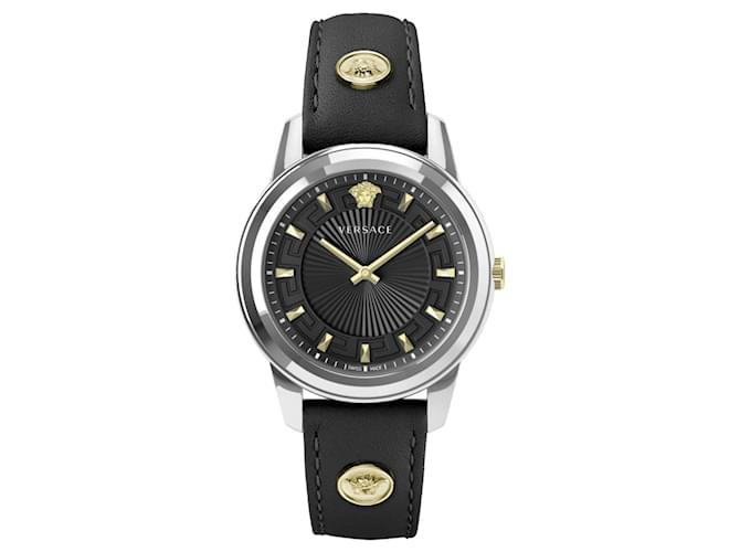 Versace Greca Strap Watch Metallico  ref.508303