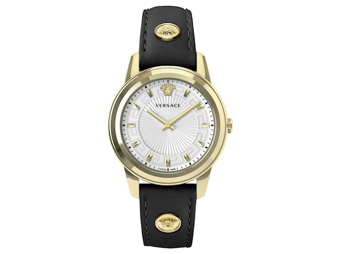 Reloj con correa Greca de Versace Dorado Metálico  ref.508305