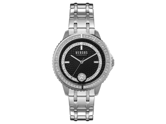 Autre Marque Versus Versace Montorgueil Crystal Watch Silvery Metallic  ref.508316