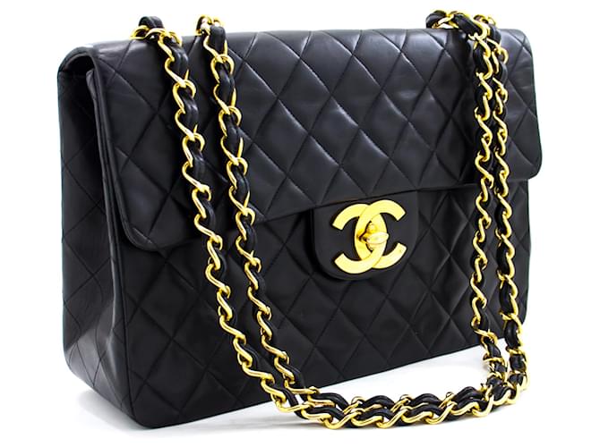 Chanel Jumbo Black Leather  ref.508683