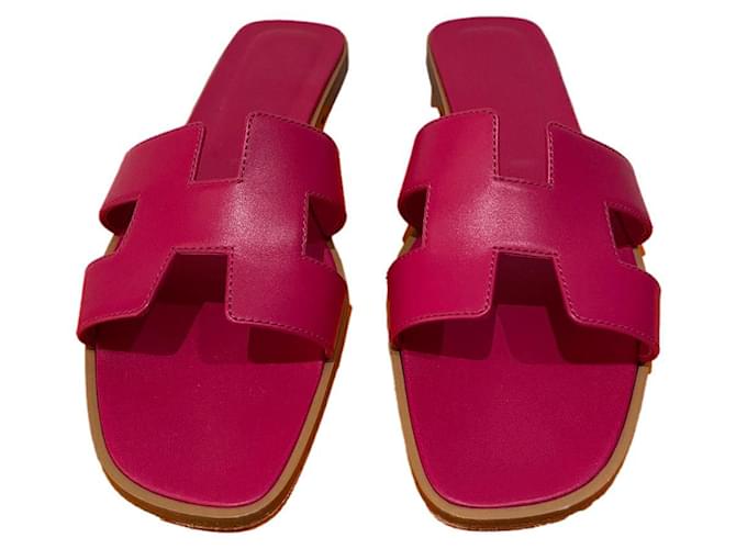 Hermès Sandals Pink Leather  ref.508757