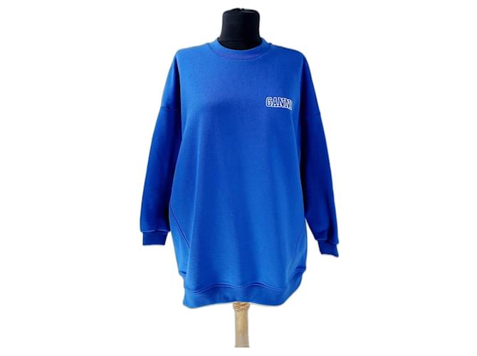 Ganni Knitwear Blue Cotton Polyester  ref.508837