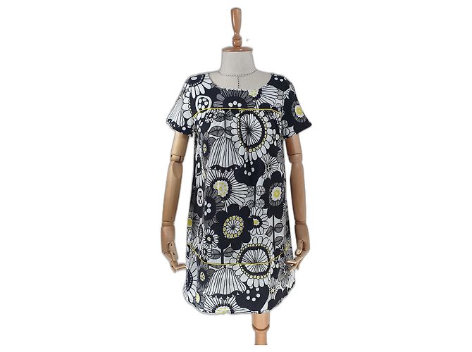 Vestido Marimekko Girder de algodão multicolorido Tamanho 38 Multicor