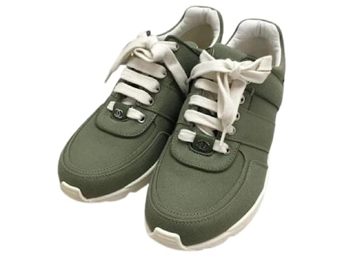 Used] CHANEL Low-cut sneakers / 37 / GRN / canvas Green Cloth ref.508927 -  Joli Closet