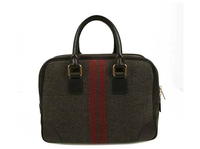 Céline CELINE black leather gray red tweed fabric doctor camera top handle hand bag Grey  ref.508972