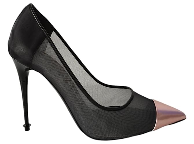 Zapatos Tom Ford negros con puntera rosa Lienzo  ref.508978