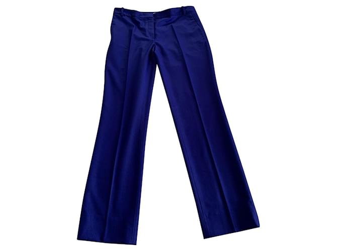 Christian Dior Pants, leggings Blue Wool  ref.509023