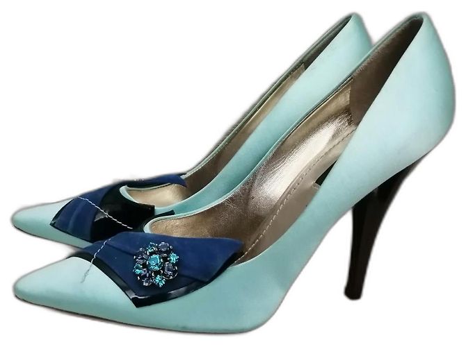 Décolleté Louis Vuitton Satin Celeste 39 Blu chiaro