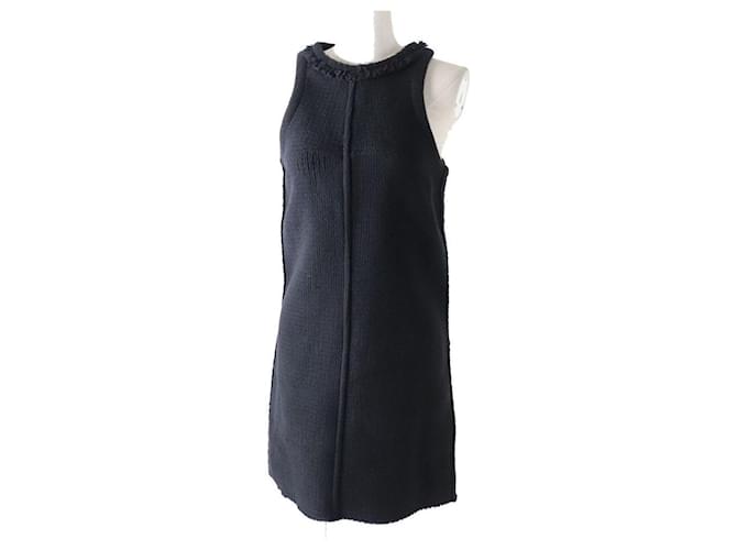 Used] CHANEL SPORTS LINE SINGLE COLOR TWEED SLEEVELESS DRESS