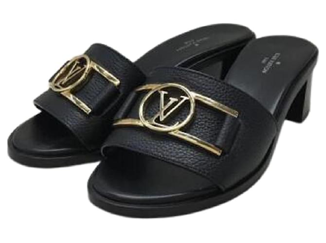 Leather sandals Louis Vuitton Black size 42 EU in Leather - 36640361