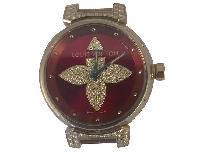 Autre Marque Trommel Forever Diamant Pavé Stahl Uhr Silber