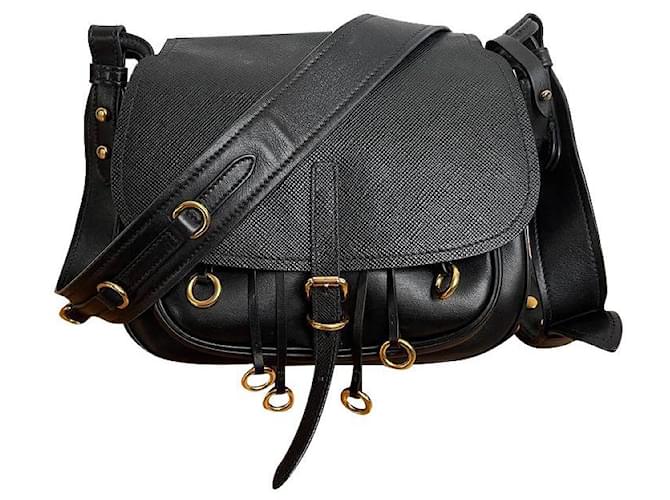 Prada Corsair-Tasche aus schwarzem Saffiano-Leder,  ref.509350