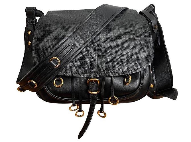 Prada sac Corsaire en cuir Saffiano noir,
