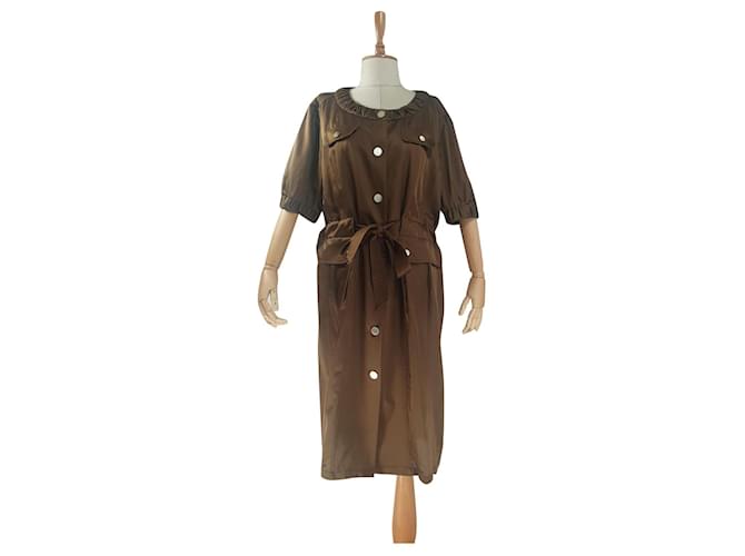 Laurèl Dresses Brown Silk Cotton  ref.509371