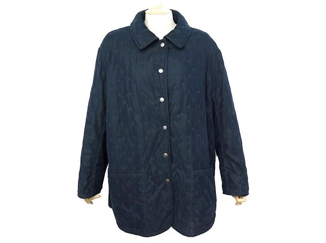 Hermès HERMES COAT QUILTED DOWN COAT XL 46 NAVY BLUE QUILTED JACKET COAT
