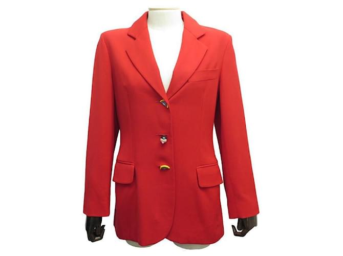 VINTAGE JACKET MOSCHINO BLAZER CHEAP AND CHIC M 38 RED WOOL JACKET  