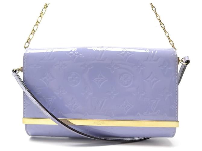 Louis Vuitton Ana Patent Leather Vernis Lilac Chain Clutch Strap