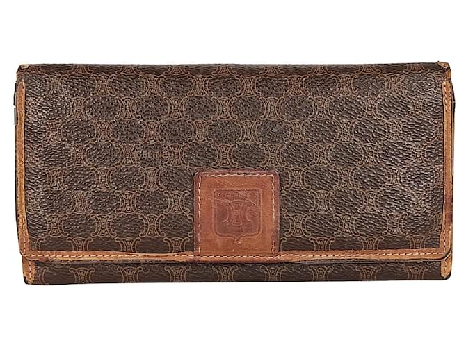 Céline Macadam vintage wallet Brown Cloth  ref.509604